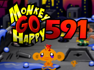Monkey GO Happy Stage 591: Batmonkey and Robin vs. Santa Claus