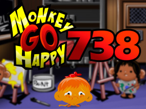 Monkey GO Happy Stage 738: Monkeys Finger Painting