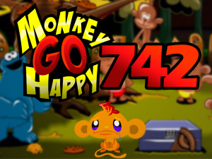 Monkey GO Happy Stage 742: Kookie monster and Pin the tail on the monkey