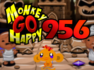 Monkey GO Happy Stage 956: Monkey genie in a bottle granting wishes theme